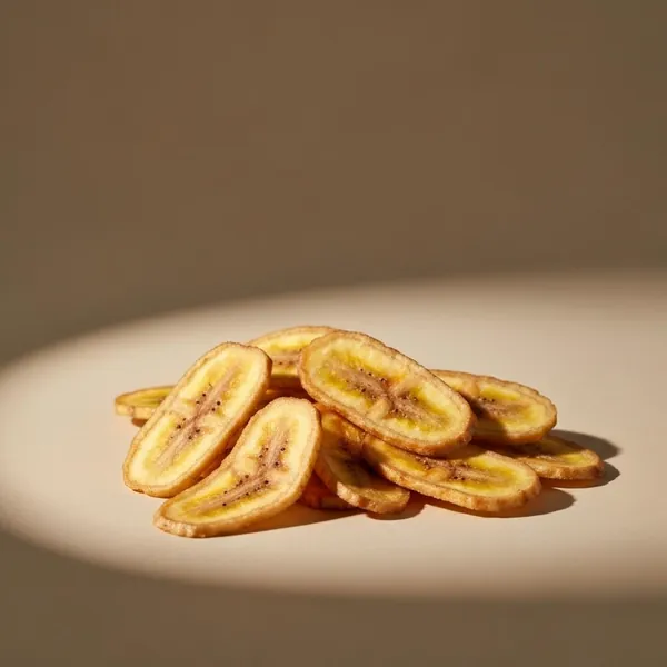 Banana chips, dried