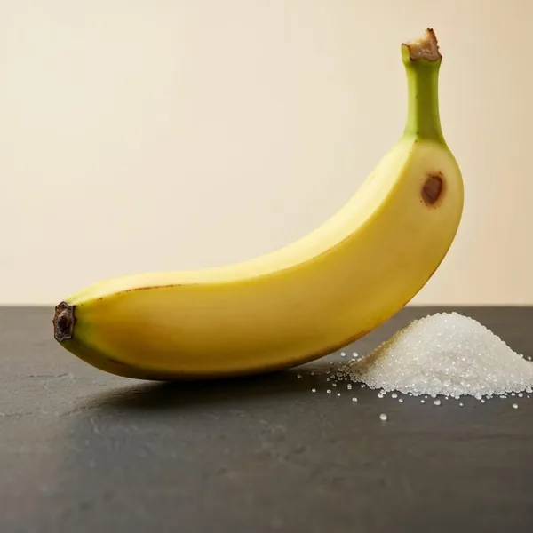 Banana, sugar, ripe, peeled, raw