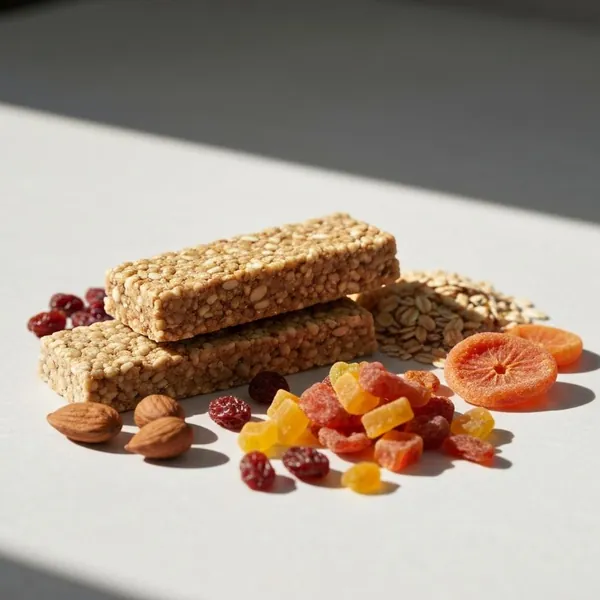 Bar, muesli, dried fruit and nuts