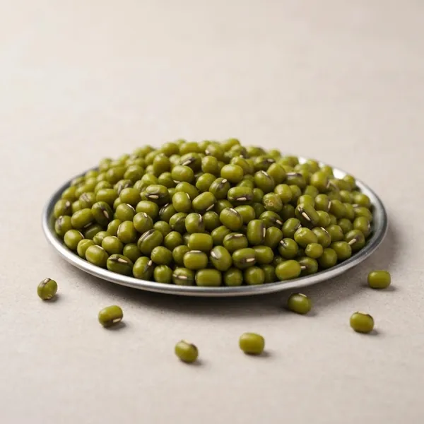 Bean, mung / Green gram, dried, husked, split, boiled, drained