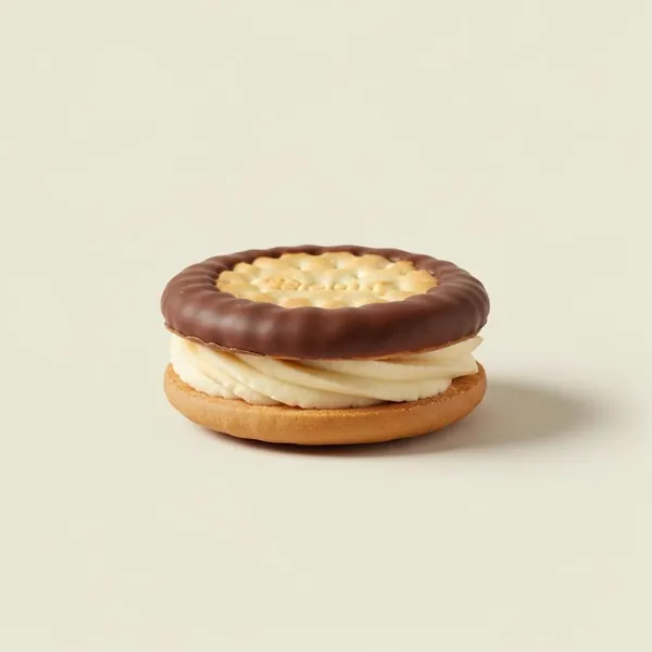 Biscuit / Cookie, sandwich, cream filling, chocolate-coated