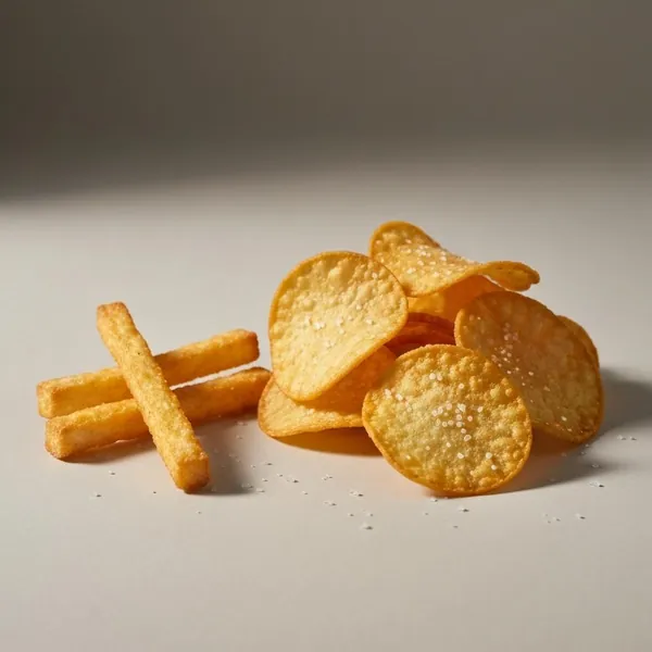 Chips, potato straws, salted