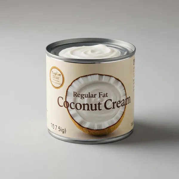 Coconut cream, canned, regular fat