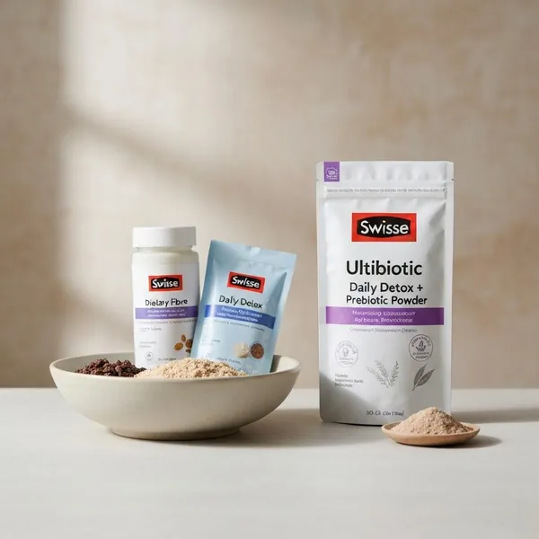 Dietary fibre, Swisse Ultibiotic Daily Detox + Prebiotic Fibre Powder, Swisse Wellness
