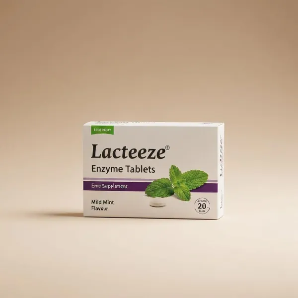 Enzyme supplement, Lacteeze Tablets, Mild Mint Flavour