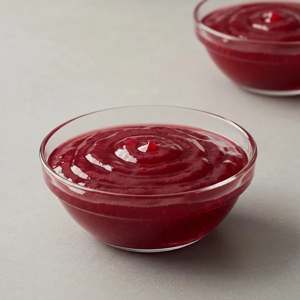 Instant jelly, raspberry, prepared