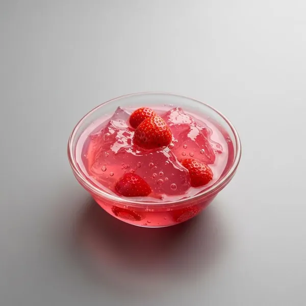 Instant jelly, strawberry, prepared