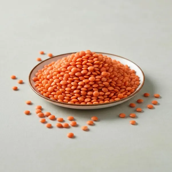 Lentil, red, hulled, dried, boiled, drained
