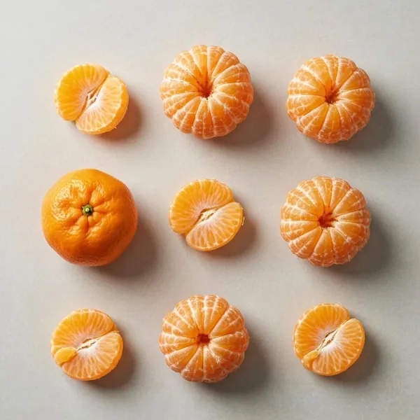 Mandarin, imperial, peeled, raw