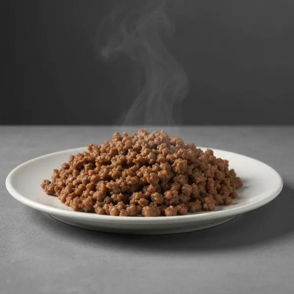 Meat alternative, vegetarian, mince (soy protein based), cooked