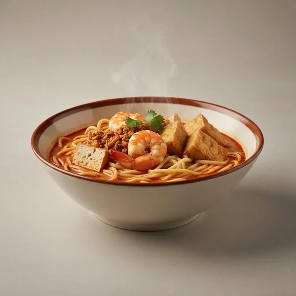 Noodle, laksa (wheat), cooked