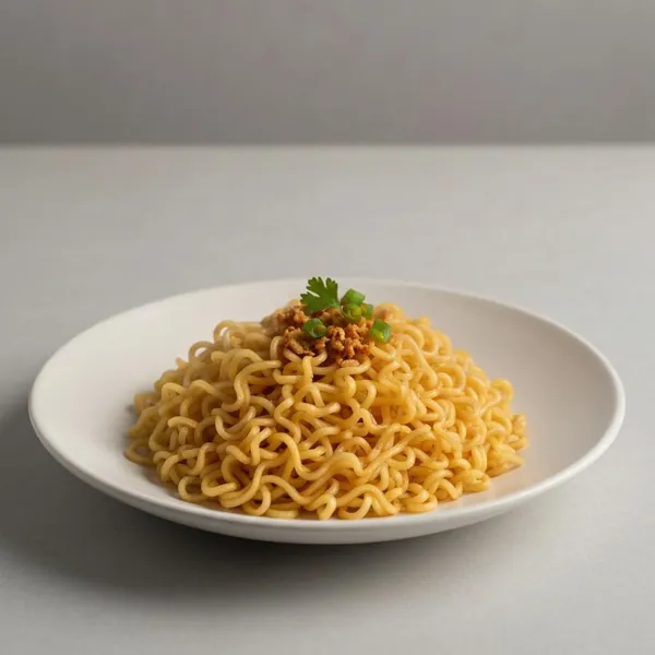 Noodle, wheat, instant, cooked