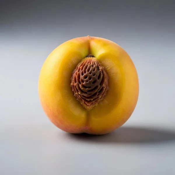 Peach, clingstone, unpeeled, pitted, raw