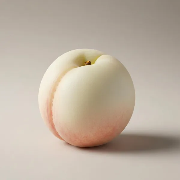 Peach, white, unpeeled, pitted, raw