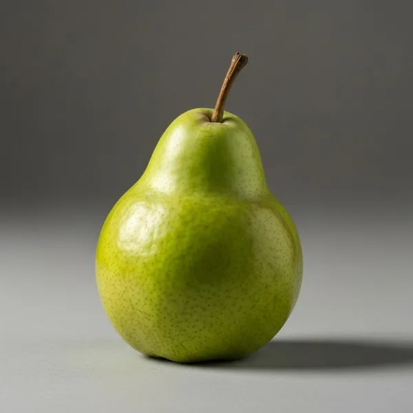 Pear, green, ripe, unpeeled, raw