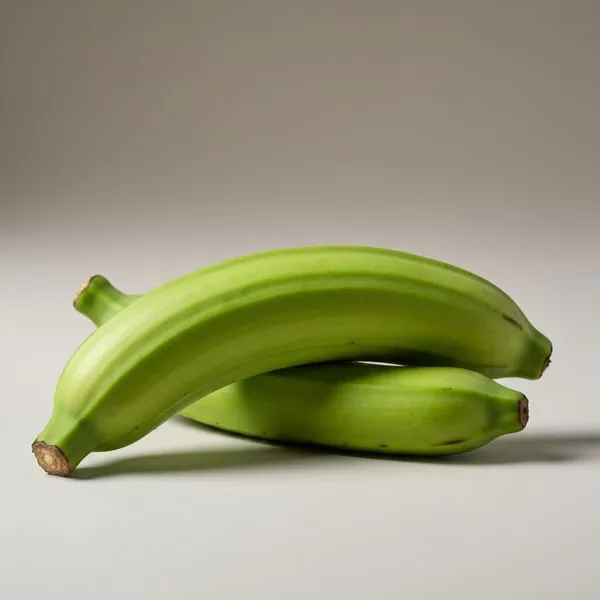 Plantain, green, peeled, raw