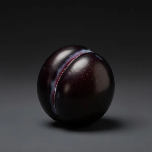 Plum, black diamond, unpeeled, pitted, raw