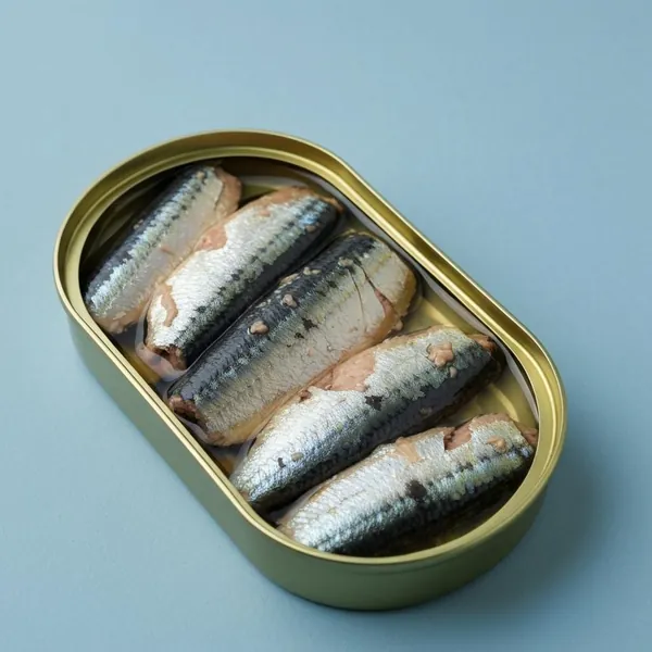 Sardines, plain, canned in brine, drained