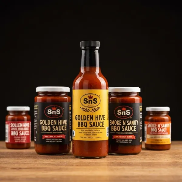 Sauce, barbeque, SnS Golden Hive BBQ Sauce, Smoke N Sanity