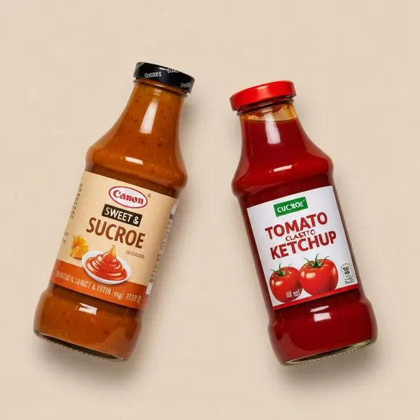 Sauce, ketchup (contains sucrose)