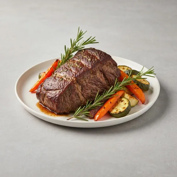 Slow Cooked Beef with Rosemary Roast Vegetables, Prepared Meal Delivery, Dineamic