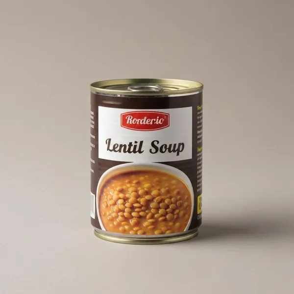 Soup, lentil, canned