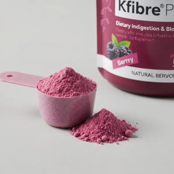 Supplement powder, Kfibre® Pro Dietary Indigestion & Bloating, natural berry, Kfibre®