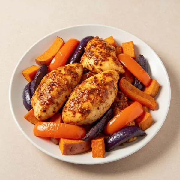Sweet & Spicy Chicken with Bell Peppers and Sweet Potatoes, Prepared Meal Delivery, ModifyHealth