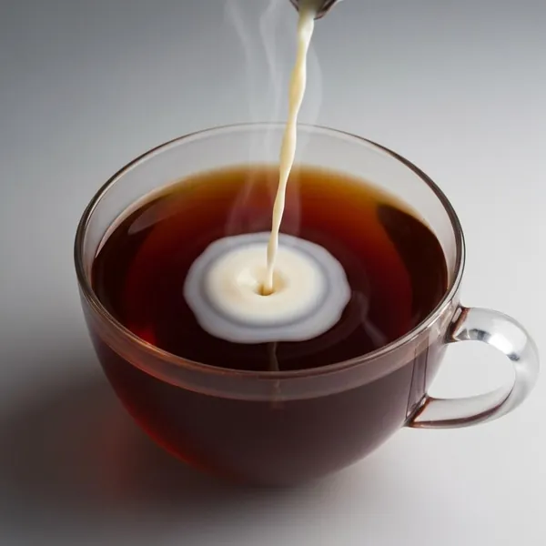 Tea, black, strong, cow's milk