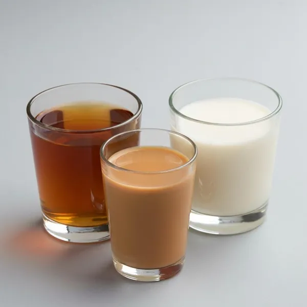 Tea, chai, weak, cow's milk